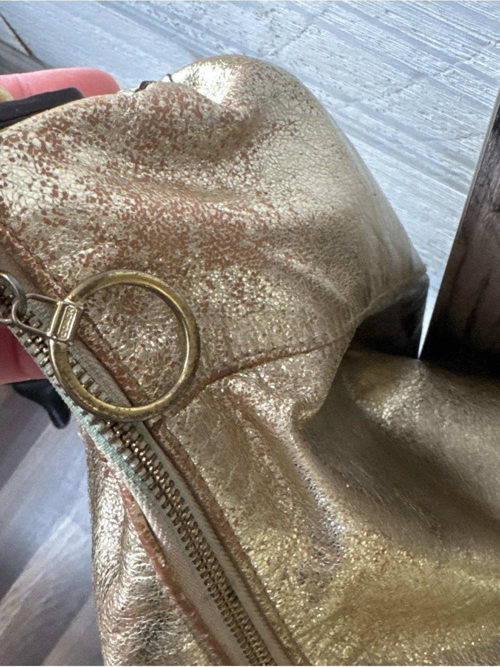 Coach Poppy 2012 Metallic Gold Shoulder Bag with Front Zip Pocket - Picture 15 of 16